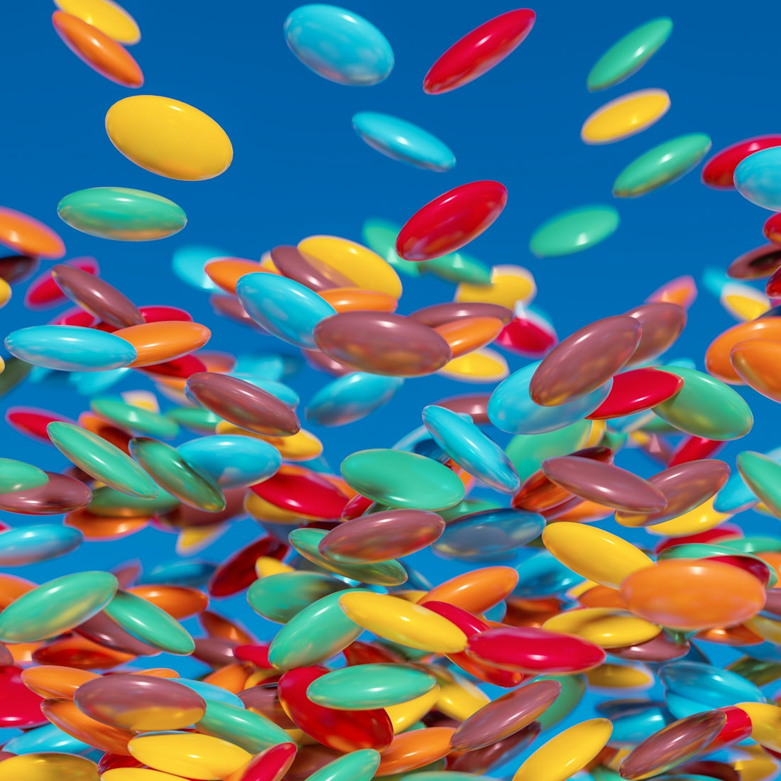 a bunch of balloons are flying in the air