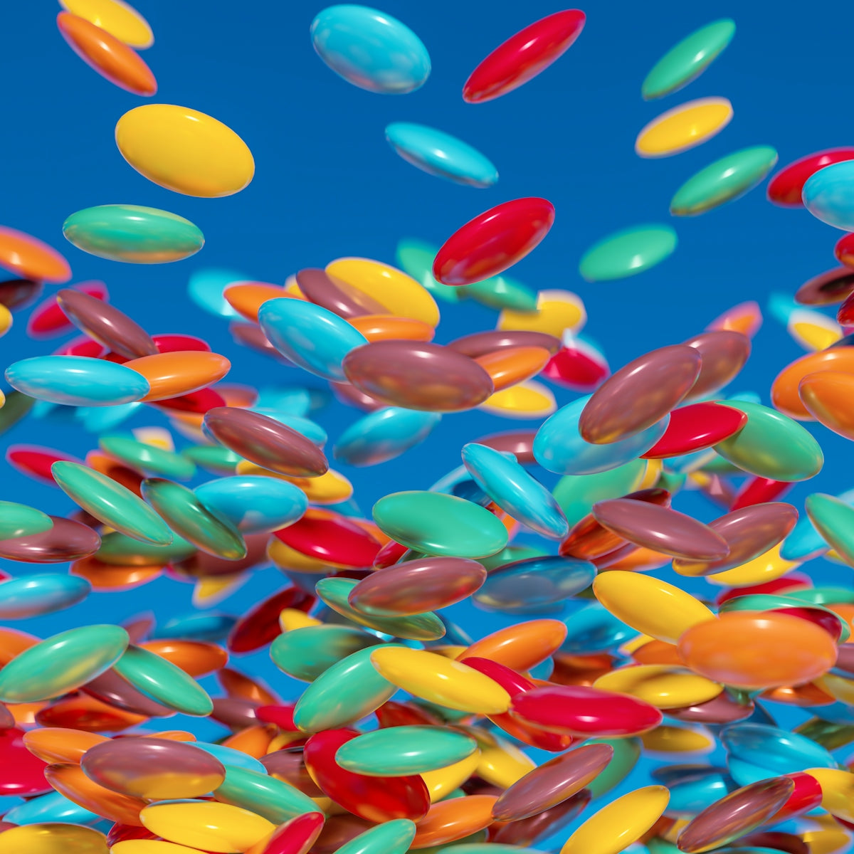 a bunch of balloons are flying in the air