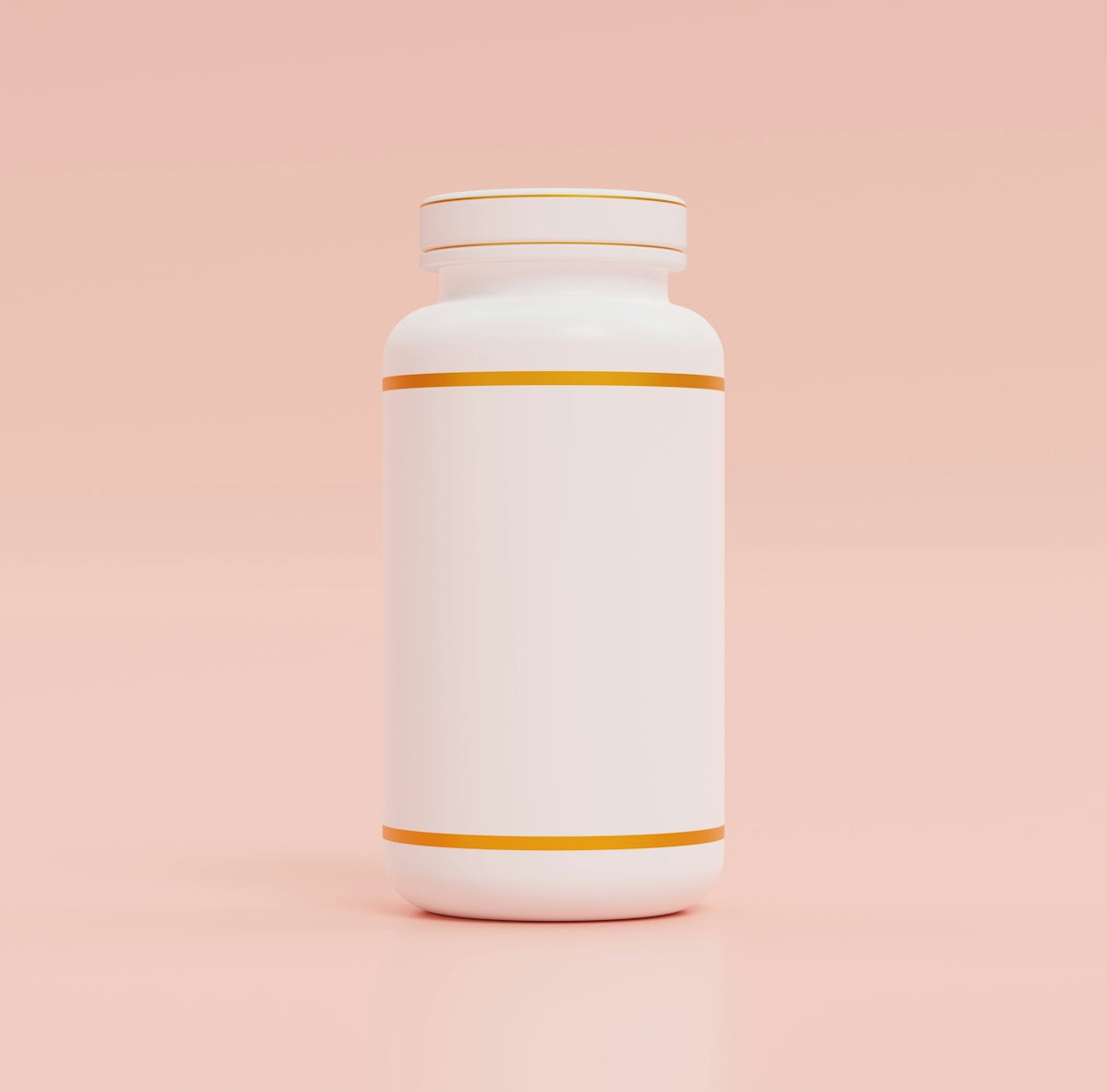 A bottle of medicine on a pink background