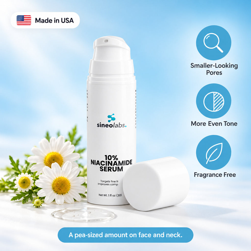 10% Niacinamide Serum with Hyaluronic Acid: Smaller-Looking Pores, More Even Tone, Fragrance Free