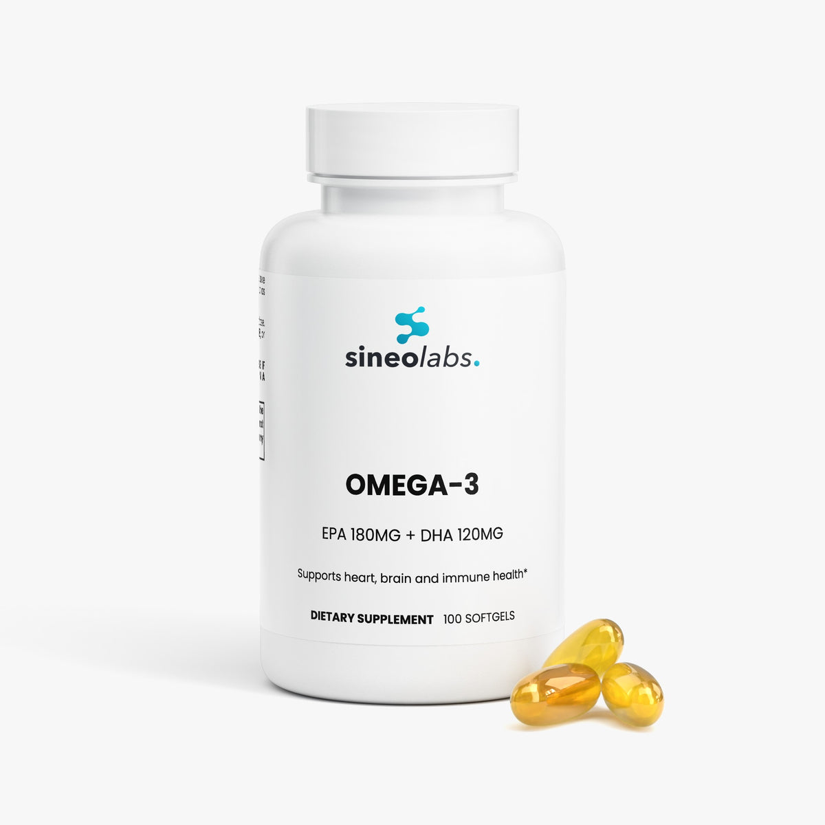 Omega-3 Fish Oil Softgels, EPA 180mg + DHA 120mg