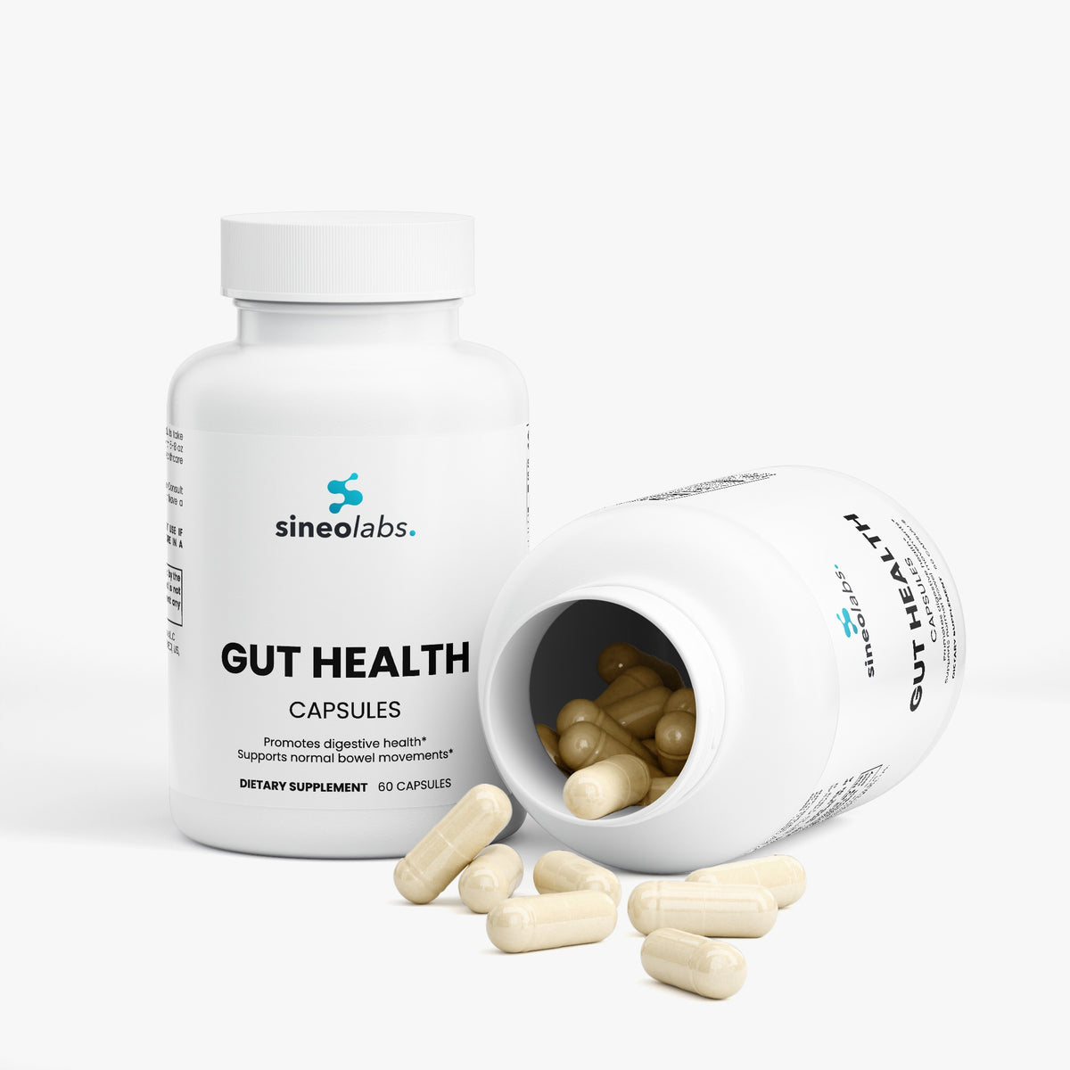 Gut Health Formula: bottle tipped open