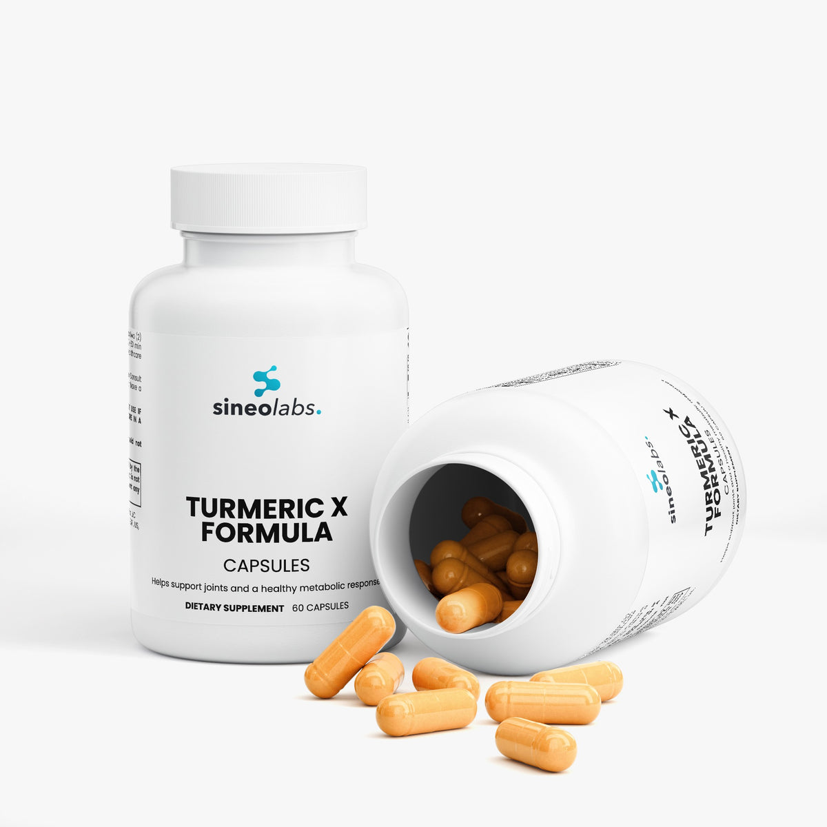 Turmeric Formula X: bottle tipped open