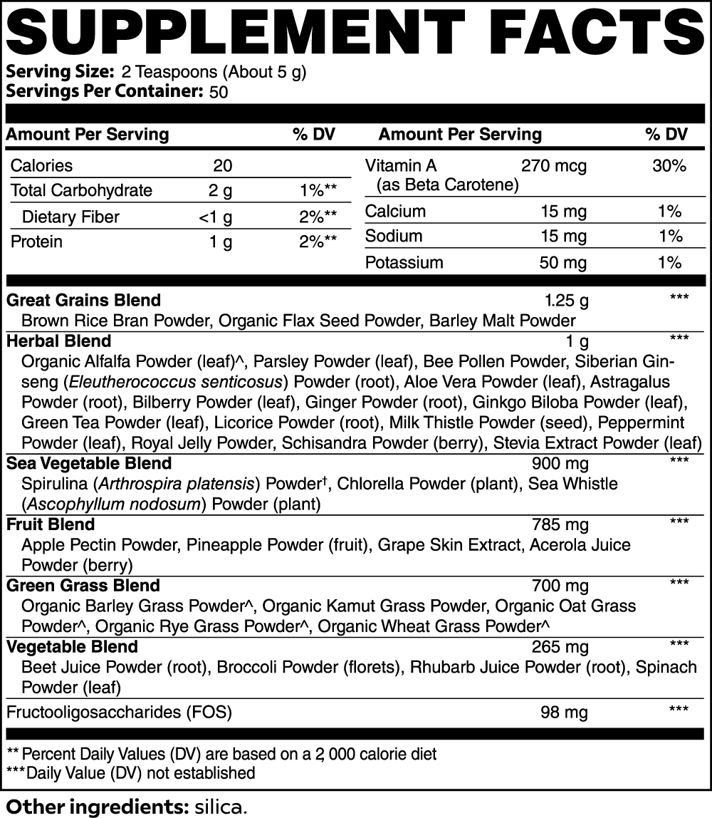 Smoothie Greens Powder with Spirulina & Chlorella