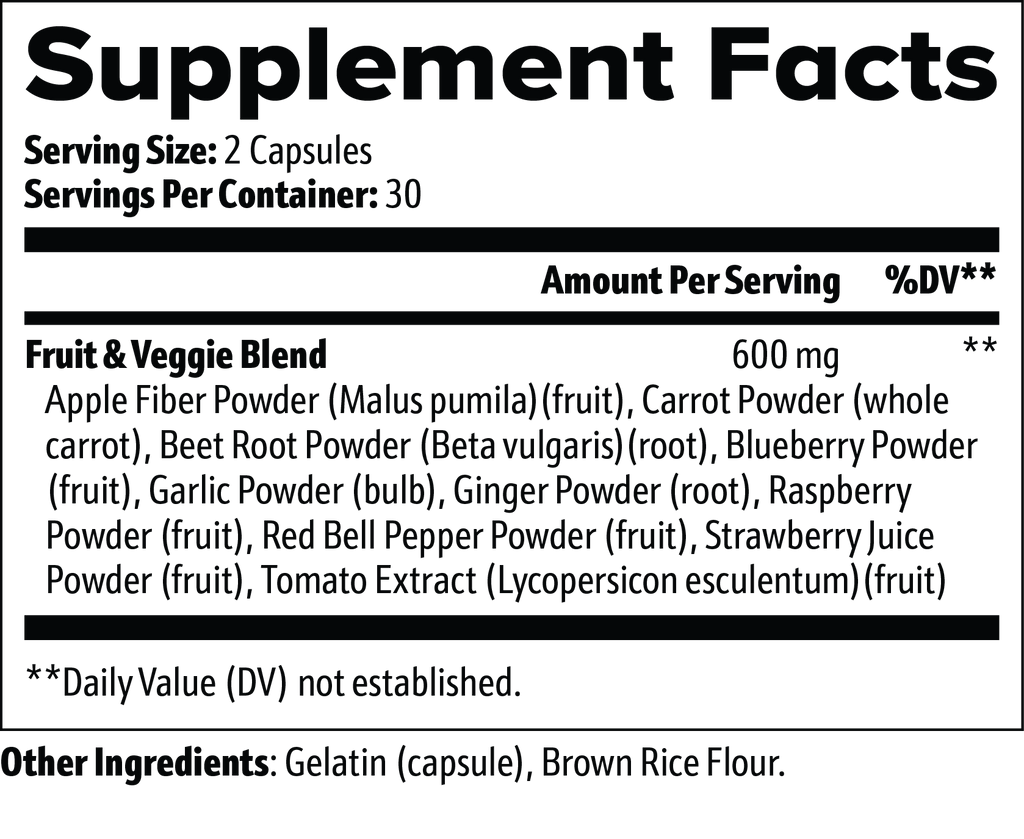Fruits and Veggies Capsules with Beet & Blueberry