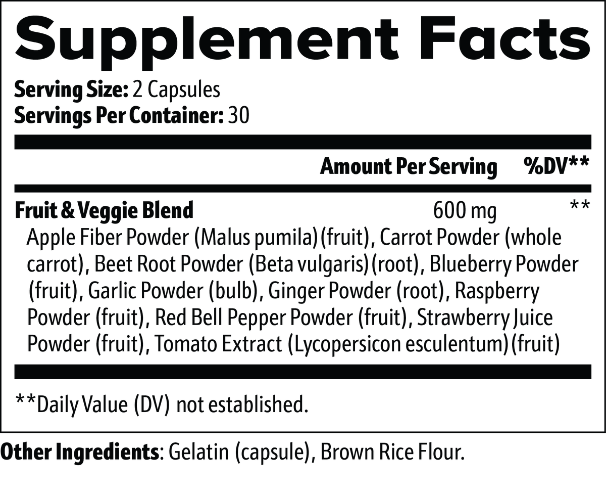Fruits and Veggies Capsules with Beet & Blueberry