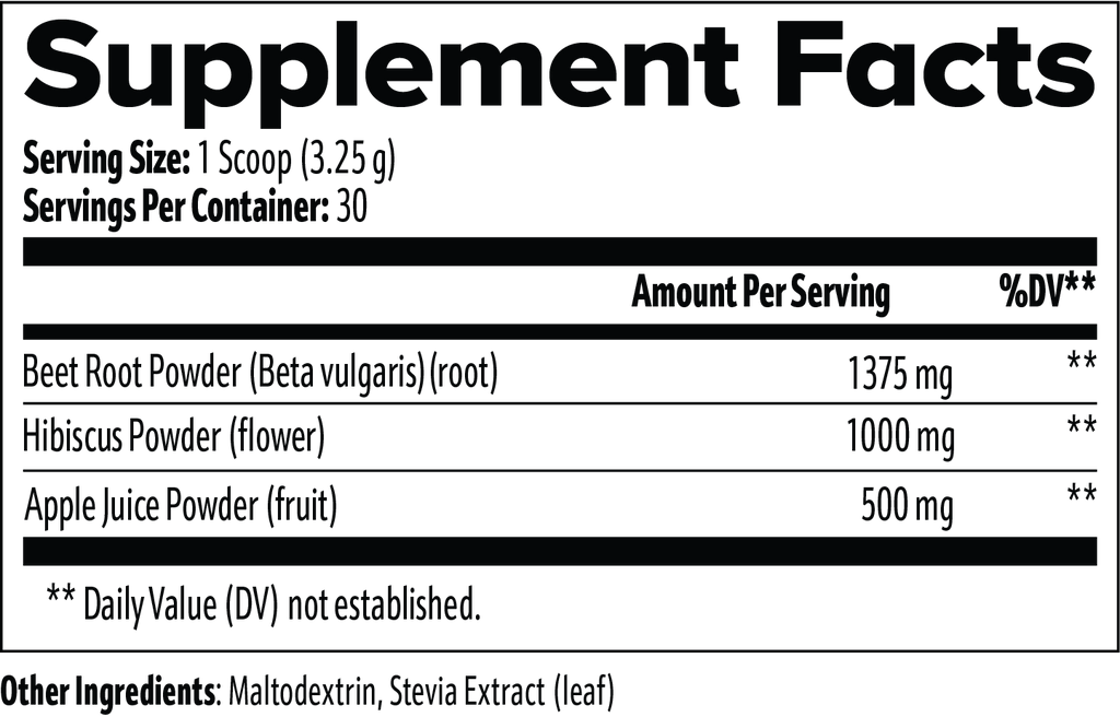 Beetroot Powder 1,375mg with Hibiscus & Apple