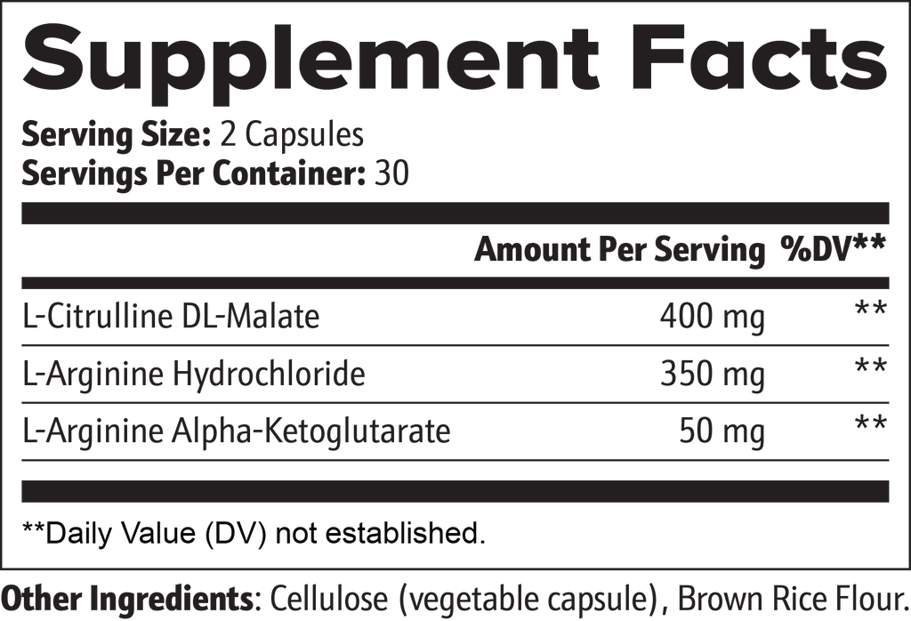 Nitric Oxide Capsules, L-Citrulline & L-Arginine