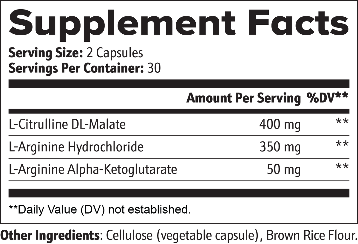 Nitric Oxide Capsules, L-Citrulline & L-Arginine