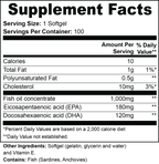 Omega-3 Fish Oil Softgels, EPA 180mg + DHA 120mg