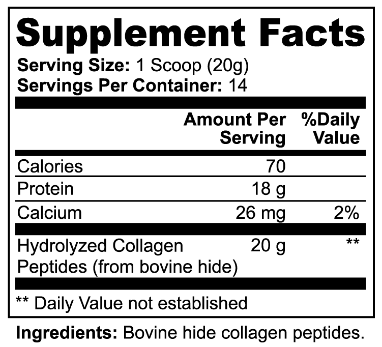 Grass-Fed Hydrolyzed Collagen Peptides Powder 20g