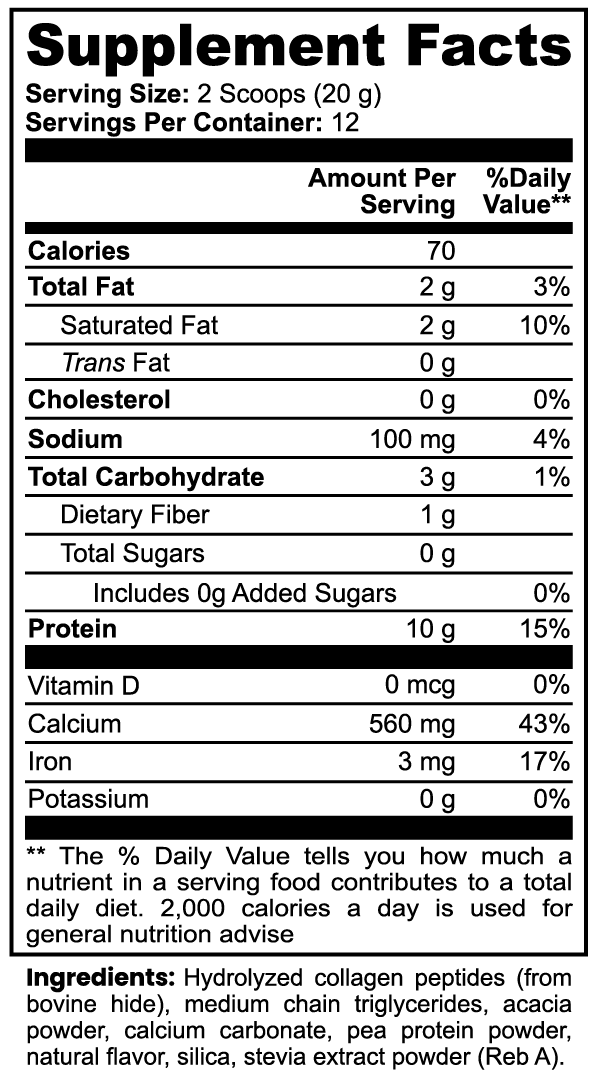 Grass-Fed Collagen Creamer with MCT, Vanilla