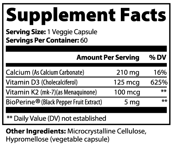 Bone & Heart Support with Vitamin D3 & K2 MK-7