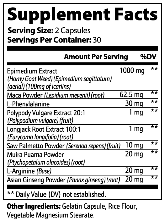 Epimedium Blend Capsules 1,000mg with Maca
