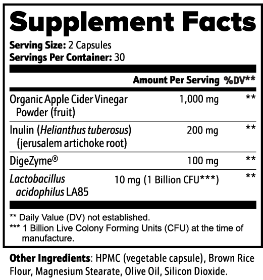 Organic Apple Cider Vinegar Capsules 1,000mg