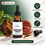 Adaptogen Mushroom Drops with Chaga & Reishi: Natural Defenses, Daily Vitality, Alcohol-Free Drops