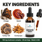 Adaptogen Mushroom Drops with Chaga & Reishi: Chaga, Reishi, Turkey Tail, Cordyceps