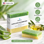 Aloe & Cool Cucumber Soap Bar with Shea Butter: Cool, Fresh Feel, Aloe & Plant Oils, 4 oz Bar
