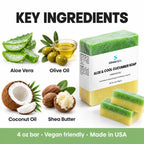 Aloe & Cool Cucumber Soap Bar with Shea Butter: Aloe Vera, Olive Oil, Coconut Oil, Shea Butter