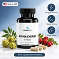 Alpha Energy Capsules with Tribulus & Tongkat Ali: Energy & Stamina, Taken at Bedtime, 750 mg Tribulus