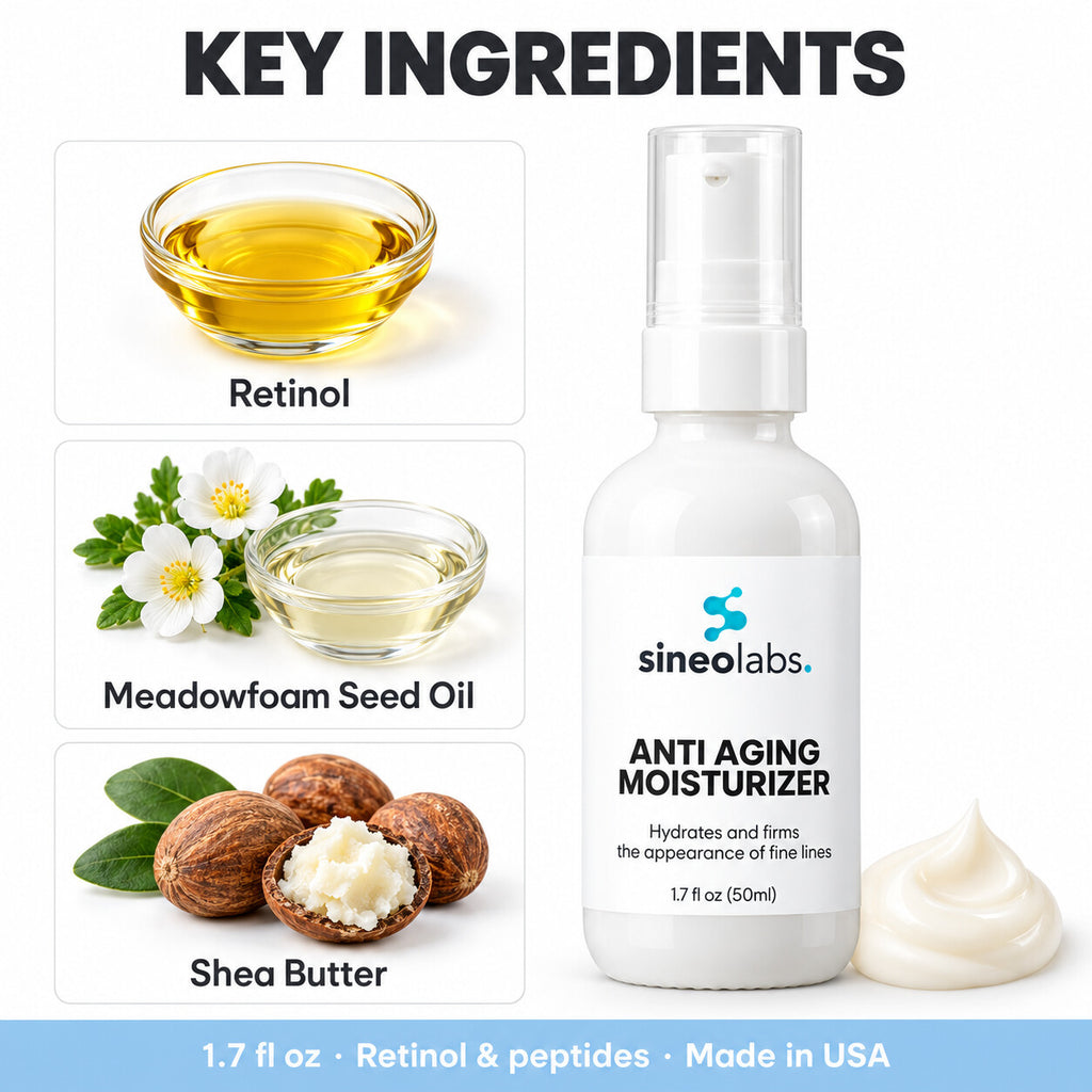 Anti Aging Moisturizer with Retinol & Ceramides: Retinol, Meadowfoam Seed Oil, Shea Butter