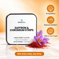 Saffron & Chromium Oral Strips, Mixed Berry: 10 mg Saffron, Balanced Nutrition, Melts on Your Tongue