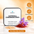 Saffron & Chromium Oral Strips, Mixed Berry: 10 mg Saffron, Balanced Nutrition, Melts on Your Tongue