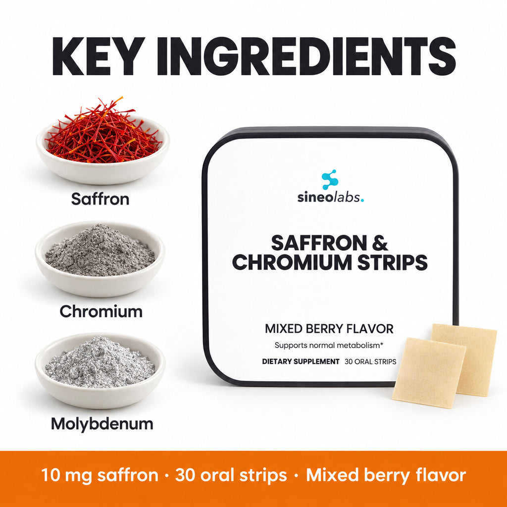 Saffron & Chromium Oral Strips, Mixed Berry: Saffron, Chromium, Molybdenum
