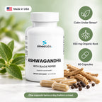 Organic Ashwagandha Root Capsules 650mg: Calm Under Stress, 650 mg Organic Root, 60 Capsules
