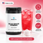 BCAA Shock Powder 2:1:1, Fruit Punch: Muscle Recovery, Lean Muscle, 4,000 mg BCAAs 2:1:1