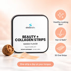 Beauty + Collagen Oral Strips, Mango: Healthy-Looking Skin, Hair & Nails, 30 Oral Strips