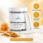Bee Bread Powder 2,500mg with Royal Jelly & Propolis: Everyday Energy, Bee Bread + Royal Jelly, 30 Sachets