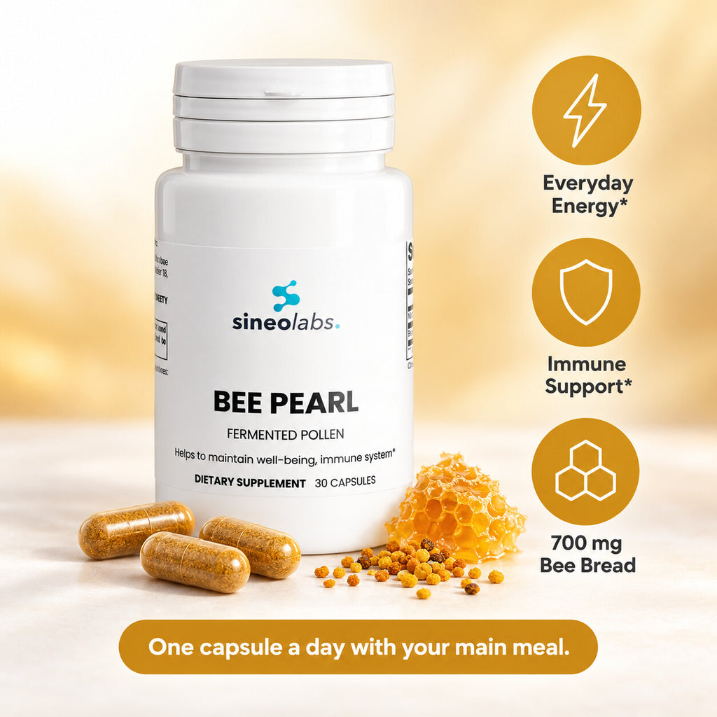 Bee Pearl Freeze-Dried Bee Bread Capsules 700mg: Everyday Energy, Immune Support, 700 mg Bee Bread