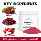 Beetroot Powder 1,375mg with Hibiscus & Apple: Beet Root, Hibiscus, Apple Juice Powder