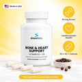 Bone & Heart Support with Vitamin D3 & K2 MK-7: Strong Bones, Cardiovascular Health, D3 + K2 + Calcium