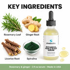 Botanical Hair & Scalp Serum with Rosemary: Rosemary Leaf, Ginger Root, Licorice Root, Spirulina