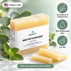 Breathe Clear Eucalyptus & Peppermint Soap Bar: Eucalyptus & Peppermint, Soft, Moisturized Skin, 4 oz Bar