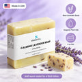 Calming Lavender Soap Bar with Shea Butter: Real Lavender Buds, Organic Plant Oils, 4 oz Bar