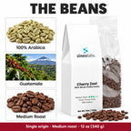Cherry Zest Medium Roast Coffee, Whole Bean 12oz: 100% Arabica, Guatemala, Medium Roast