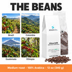 Citrus Drift Medium Roast Coffee, Whole Bean 12oz: Brazil, Colombia, Guatemala, Ethiopia