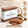 Coconut Beach Soap Bar with Shea Butter: Creamy Coconut Scent, Soft, Hydrated Skin, 4 oz Bar