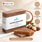 Coconut Beach Soap Bar with Shea Butter: Creamy Coconut Scent, Soft, Hydrated Skin, 4 oz Bar