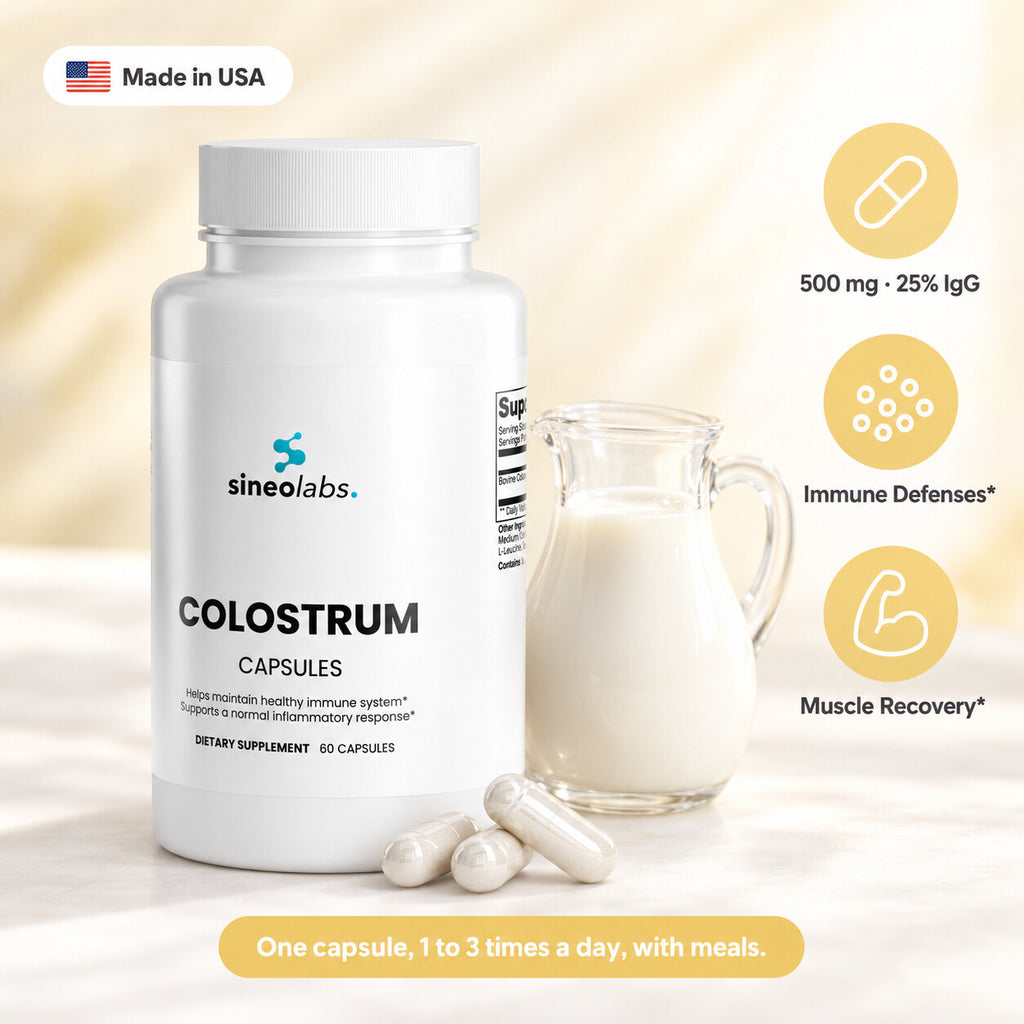 Bovine Colostrum Capsules 500mg, 25% IgG, 60 Count: 500 mg · 25% IgG, Immune Defenses, Muscle Recovery