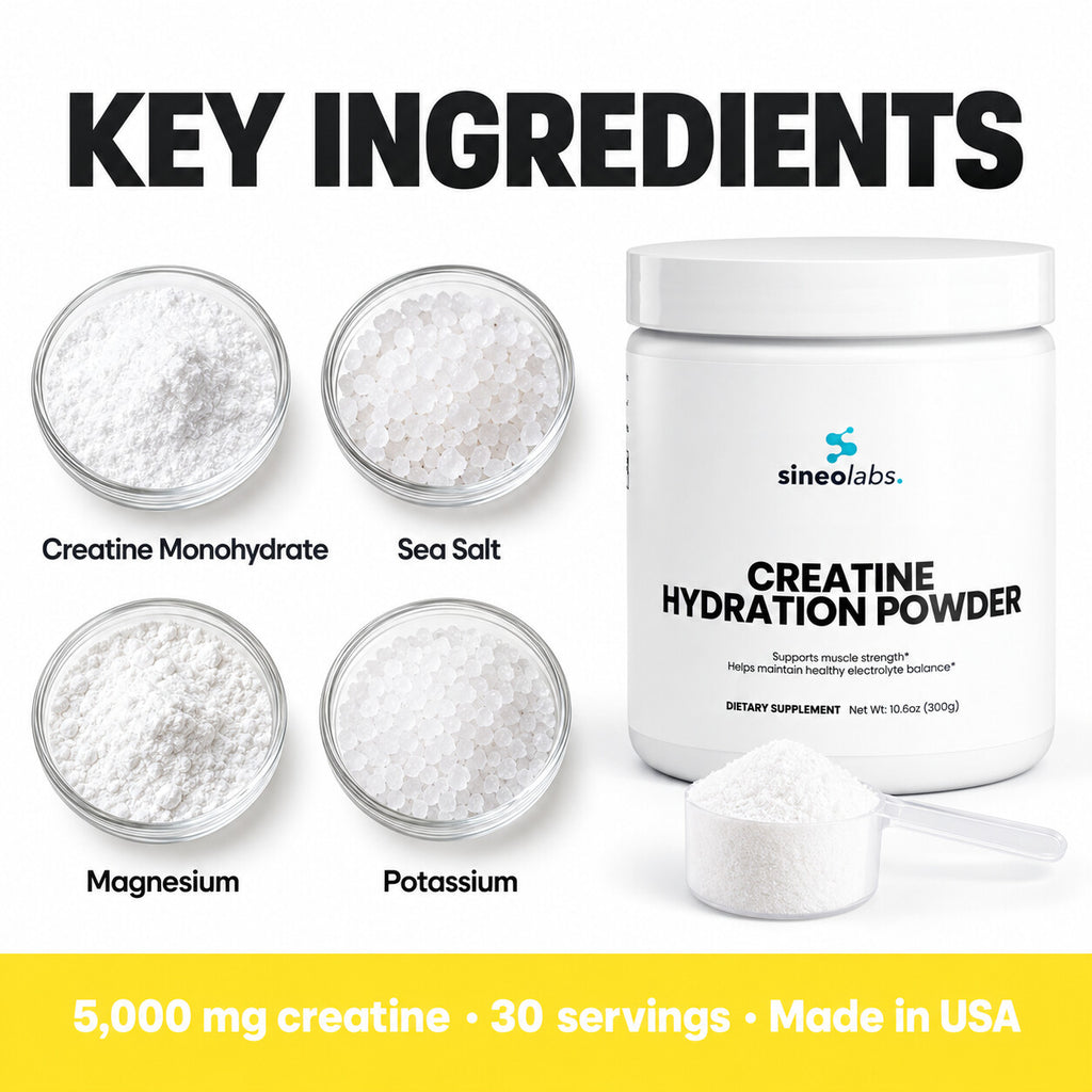 Creatine Hydration Powder 5,000mg, Lemon: Creatine Monohydrate, Sea Salt, Magnesium, Potassium