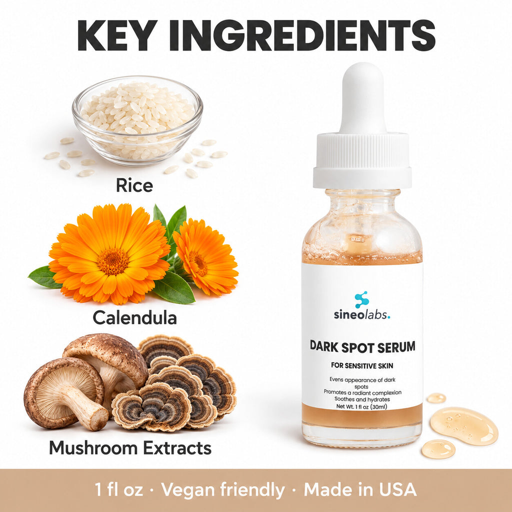 Dark Spot Serum for Sensitive Skin: Rice, Calendula, Mushroom Extracts