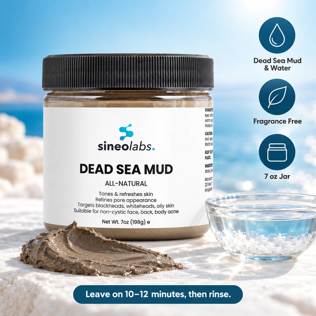 Dead Sea Mud Mask for Face & Body: Dead Sea Mud & Water, Fragrance Free, 7 oz Jar