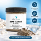 Dead Sea Mud Mask for Face & Body: Dead Sea Mud & Water, Fragrance Free, 7 oz Jar