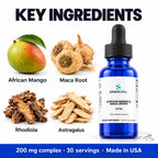 African Mango & Maca Drops with Rhodiola: African Mango, Maca Root, Rhodiola, Astragalus