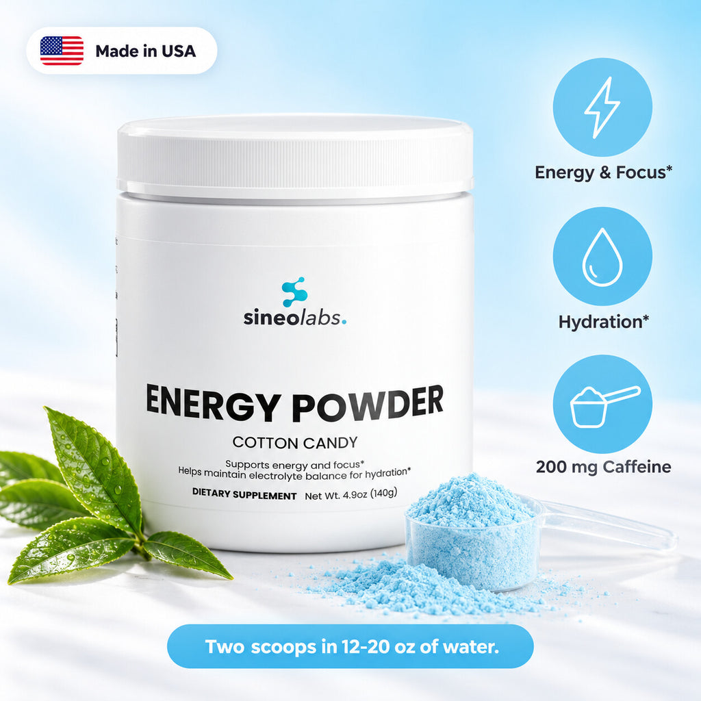 Energy Powder, 200mg Caffeine, Cotton Candy: Energy & Focus, Hydration, 200 mg Caffeine