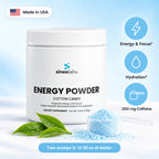 Energy Powder, 200mg Caffeine, Cotton Candy: Energy & Focus, Hydration, 200 mg Caffeine